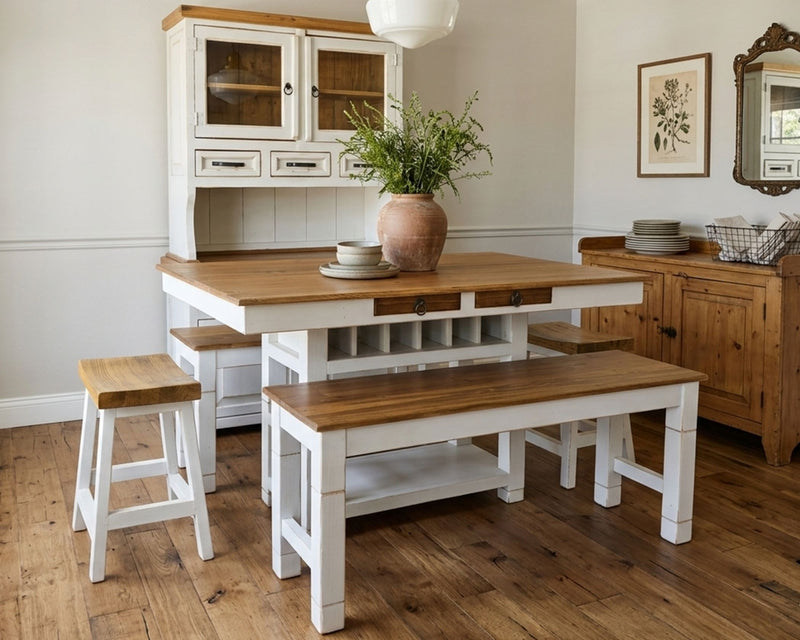 Sofia Table Group Table w/ 2 Benches and 2 Chairs