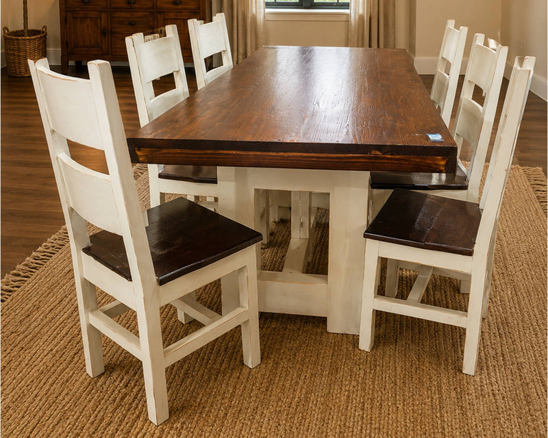 Mesa Cuadrada 7 Pc. Walnut White