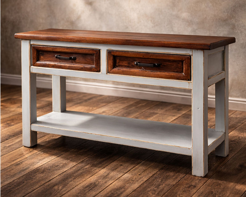 Antigua Red Walnut Grey Sofa Table