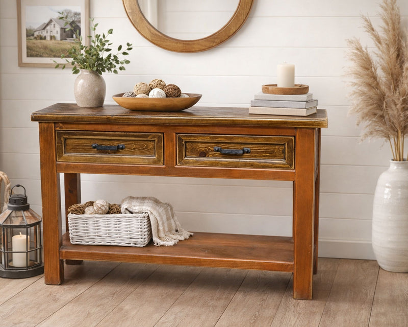 Antigua Red Walnut Sofa Table