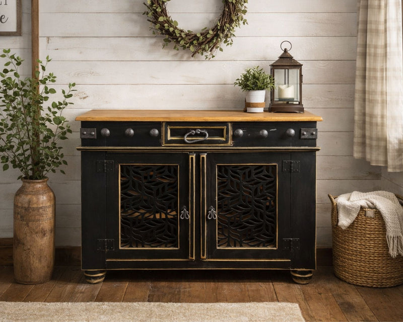 Francis Wine Cab Black Console