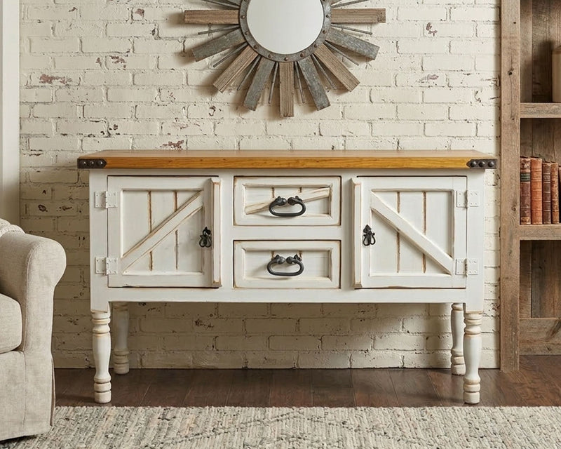 Hacienda White Oyster Entryway Table