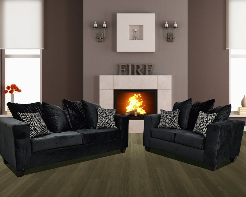 Riviera Sofa & Loveseat - Black