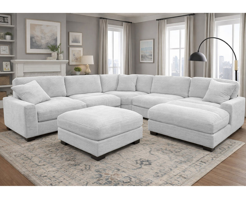 U8540 Arizona Stone II Sectional with Ottoman